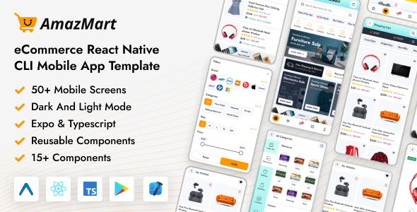 AmazMart  React Native Expo eCommerce Mobile App Template