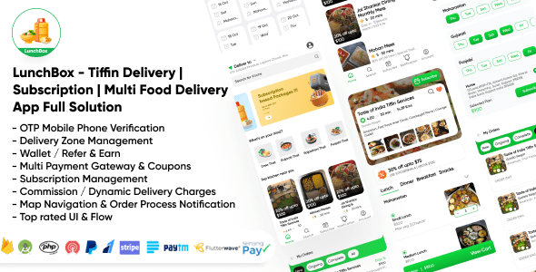 LunchBox  Tiffin Delivery | Subscription | Multi Food Delivery App | Swiggy Clone App Full Solution