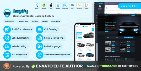 Rentify  Online Car Rental Booking System Full Solution