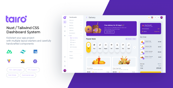 Tairo  Multipurpose Nuxt Tailwind CSS Dashboard System