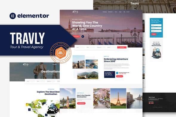 Travly  Tour &amp; Travel Agency Elementor Template Kit