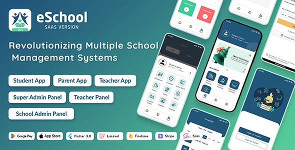 eSchool SaaS  School Management System with Student | Parents Flutter App | Laravel Admin