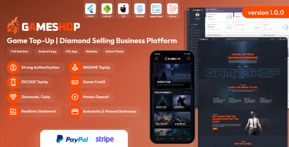 GameShop  Game Top-Up | Diamond and Coin Selling Business Platform