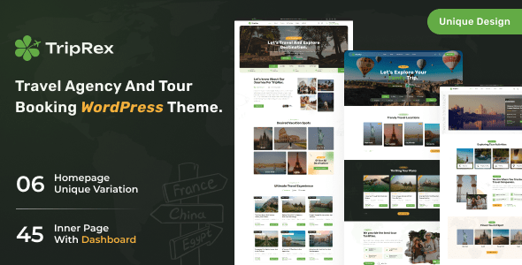 TripRex  Travel Agency and Tour Booking WordPress Theme