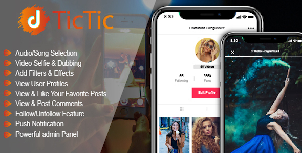 TicTic  IOS media app for creating and sharing short videos