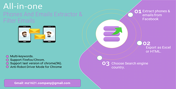 All-in-one eMails and Phones Scrapper &amp; Extractor Pro