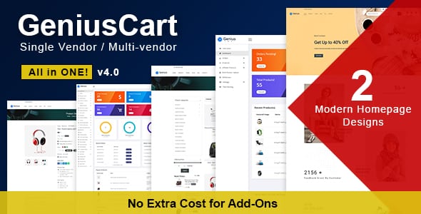 GeniusCart  Single or Multi vendor Ecommerce System with Physical and Digital Product Marketplace