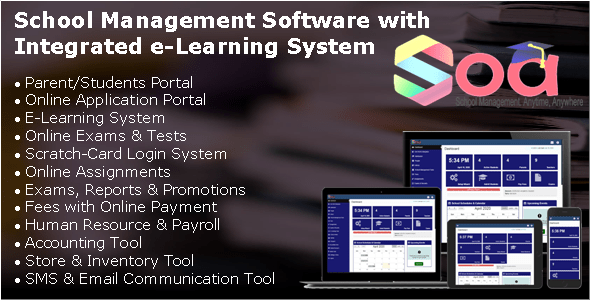 SOA  School Management Software with Integrated E-Learning System &amp; Parents/Students Portal