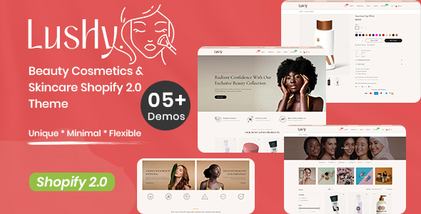 Lushy  Beauty Cosmetics &amp; Skincare Shopify 2.0 Theme