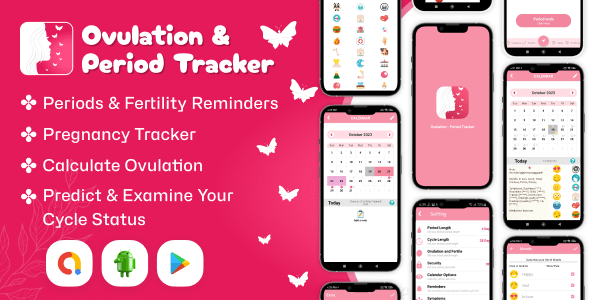 Ovulation  Period Tracker  Period Calendar  Cycle Tracker  Fertility Tracker Diary