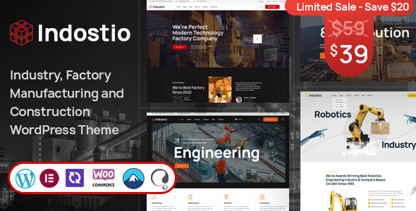 Indostio  Factory and Manufacturing WordPress Theme