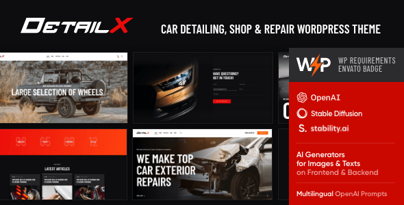 DetailX  Car Detailing, Shop &amp; Repair Theme