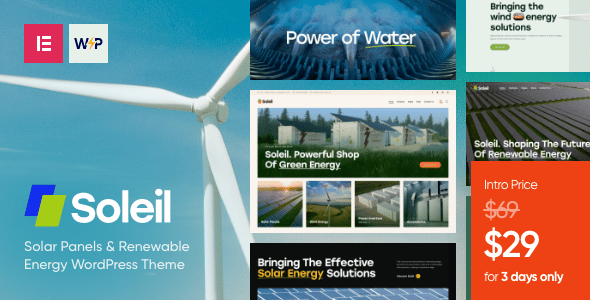Soleil  Solar Panels &amp; Renewable Energy WordPress Theme