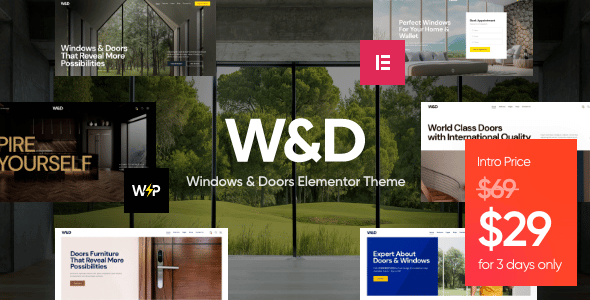 W&amp;D  Windows &amp; Doors Company WordPress Theme