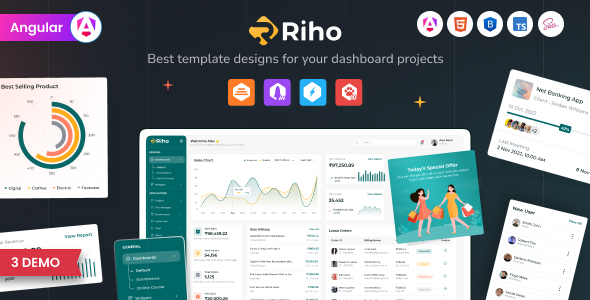 Riho  Angular 17 Admin Dashboard Template