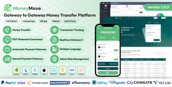 MoneyMove  Gateway to Gateway Money Transfer Platform Full Solution