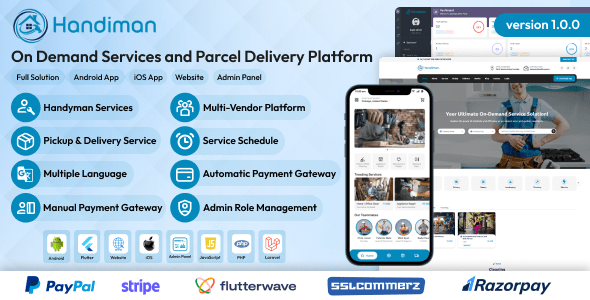 Handiman  On Demand Services and Parcel Delivery Platform