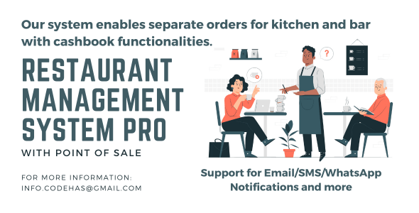 Restaurant POS Pro  Restaurant management system with kitchen and bar display