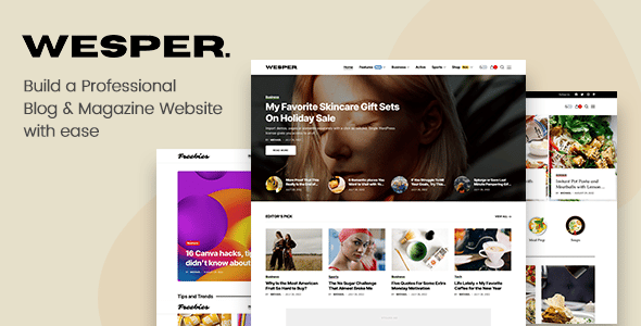 Wesper  WordPress Theme for Blogs &amp; Magazines