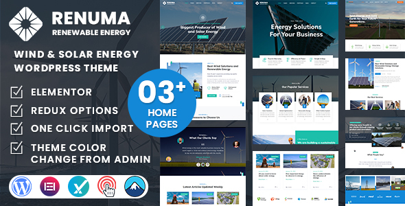 Renuma  Wind &amp; Solar Energy WordPress Theme