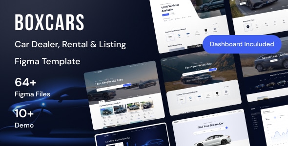 Boxcar  Car Dealer, Rental &amp; Listing Figma Template
