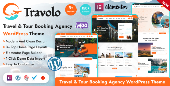 Travolo  Travel Agency &amp; Tour Booking WordPress Theme