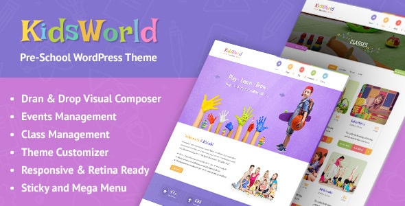 KidsWorld  Kindergarten and Child Care WordPress Theme