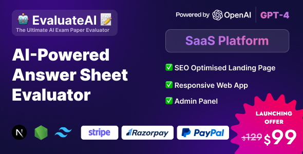 EvaluateAI  AI Powered Answer Sheet Evaluator and Marksheet Generator Saas Platform