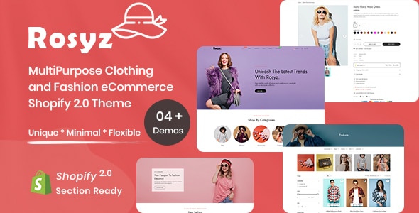 Rosyz  MultiPurpose Clothing and Fashion eCommerce Shopify 2.0 Theme