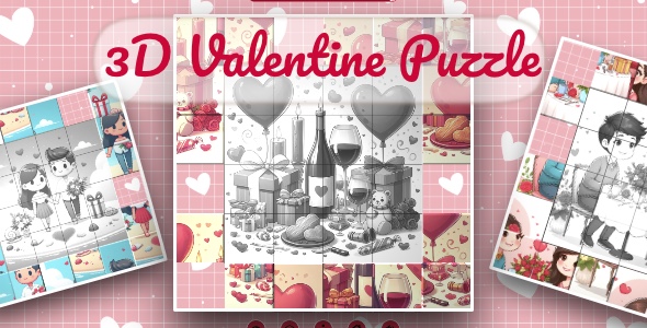 3D Valentine Puzzle  Cross Platform Puzzle Game