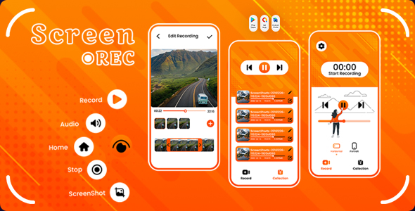 Screen Recorder  Video editor  Recording Shortcuts  Video Trimmer  Hd Recorder  Screenshot
