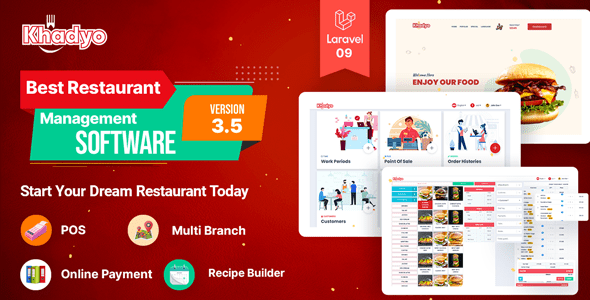 Khadyo Restaurant Software  Online Food Ordering Website with POS