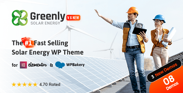 Greenly  Ecology &amp; Solar Energy WordPress Theme