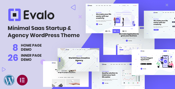 Evalo  Minimal SaaS Startup &amp; Agency WordPress Theme