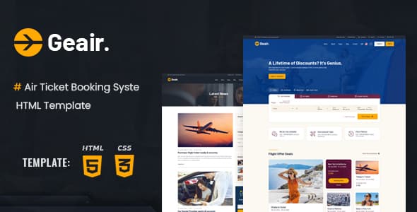 Geair  Air Ticket Booking System HTML5 Template