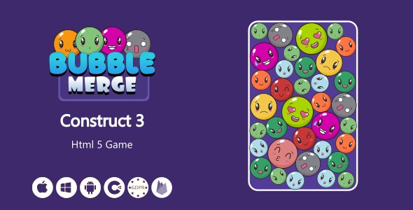 Bubble Merge  HTML5 Game (Construct 3)