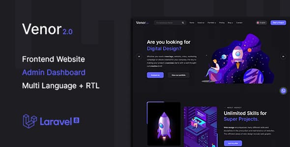 Venor  Multipurpose Website CMS &amp; Creative Agency Management System
