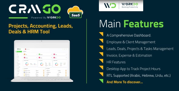 CRMGo SaaS  Projects, Accounting, Leads, Deals &amp; HRM Tool