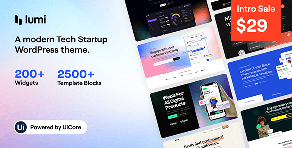 Lumi  Tech Startup WordPress Theme
