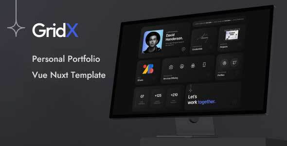 GridX  Personal Portfolio Vue Nuxt Template