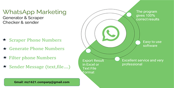 WhatsApp Marketing Generator &amp; Scraper &amp; Checker &amp; Sender