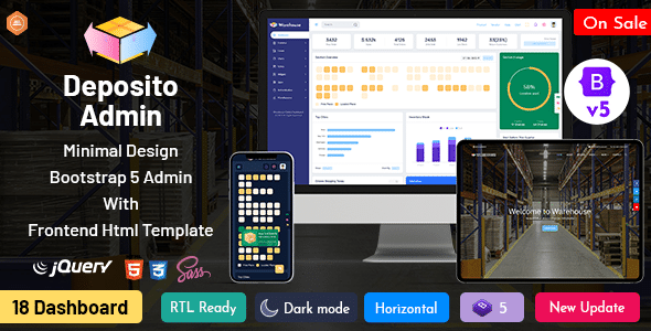 Deposito  Warehouse Responsive Bootstrap 5 Admin Dashboard
