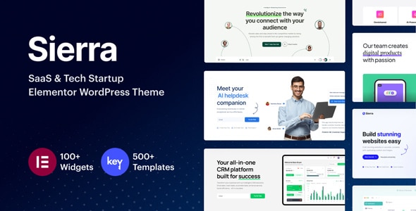 Sierra  SaaS &amp; Tech Startup Elementor WordPress Theme