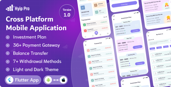HYIP PRO  Cross Platform Mobile Application