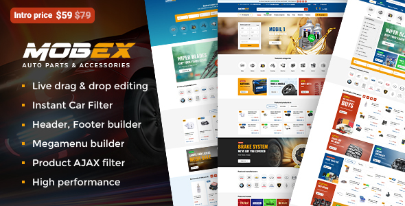 Mobex  Auto Parts WordPress Theme