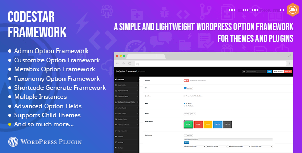 Codestar Framework  A Simple and Lightweight WordPress Option Framework for Themes and Plugins