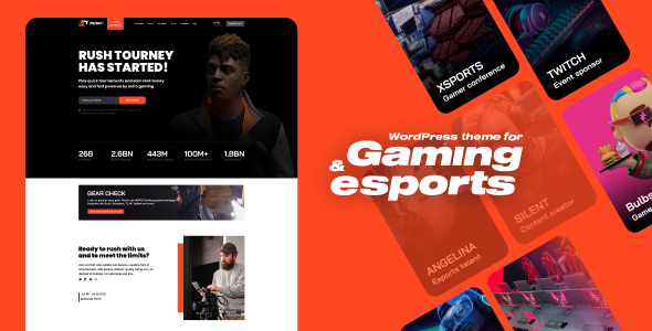 Rush  Esports &amp; Gaming WordPress Theme