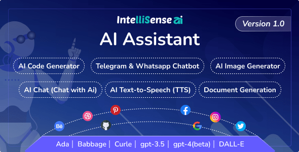 IntelliSense AI with SaaS  AI Writing Assistant,Chatbot WhatsApp and Telegram