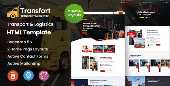 Transfort  Transport &amp; Logistics HTML Template