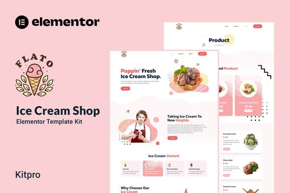 Flato  Ice Cream Shop Elementor Template Kit